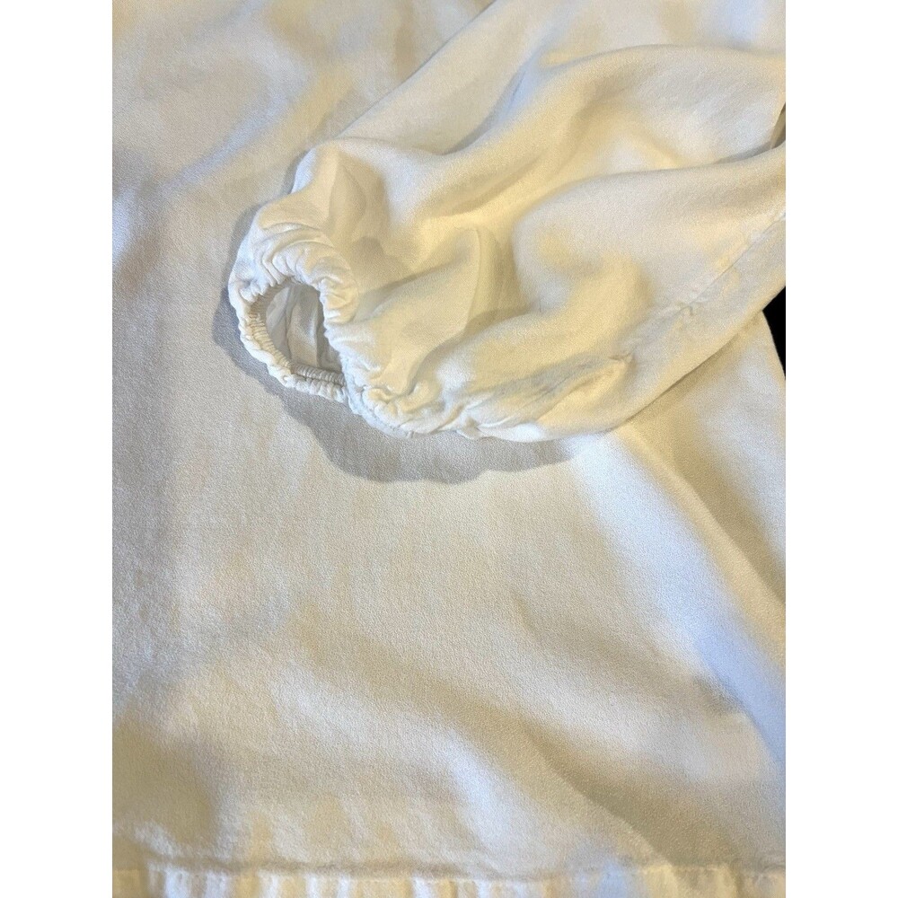Ladies' White Cotton Peasant Blouse OLD NAVY Size L See Through minimalist - Picture 7 of 12